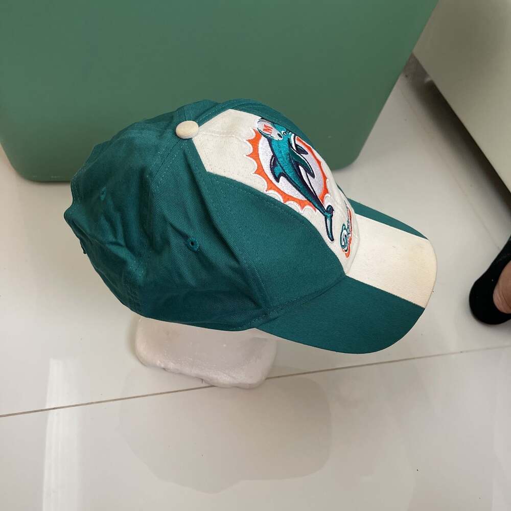 Vintage Miami Dolphins NFL Football Fan Baseball Cap Green & White Dolphin Logo - Picture 2 of 5